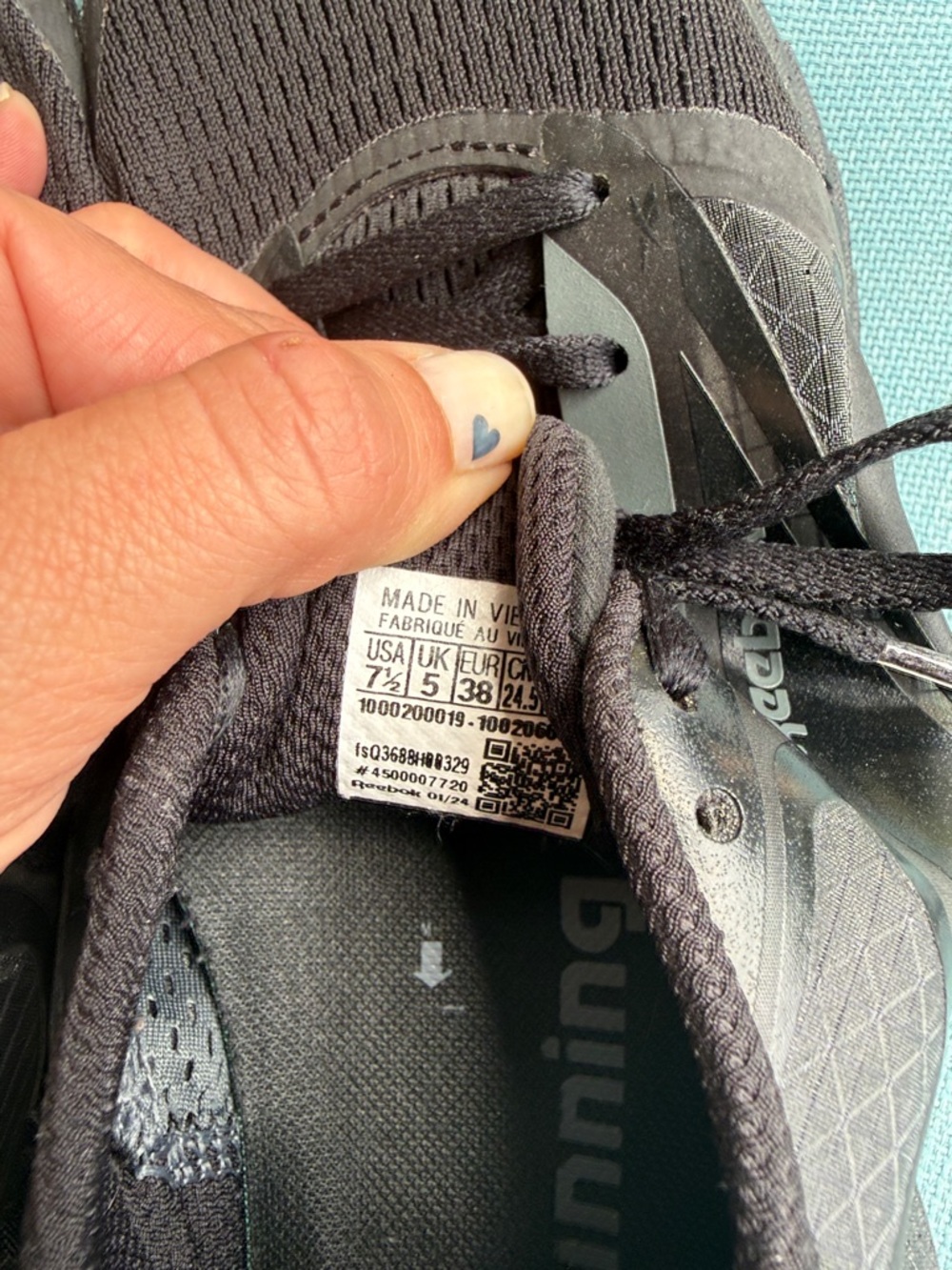 Reebok Black Women’s Athletic Sneakers with Gum Outsole - Picture 3 of 5